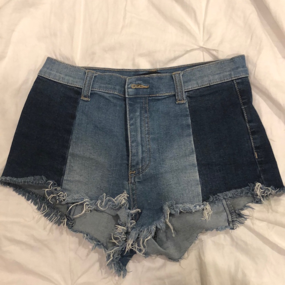 Two-Tone Blue Jean Shorts